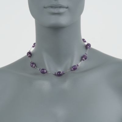 58.00 ct. t.w. Amethyst Bead Necklace in Sterling Silver &mdash; Alt Image 2