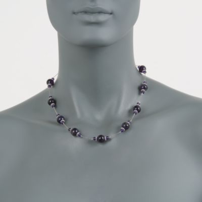 58.00 ct. t.w. Amethyst Bead Necklace in Sterling Silver &mdash; Alt Image 3