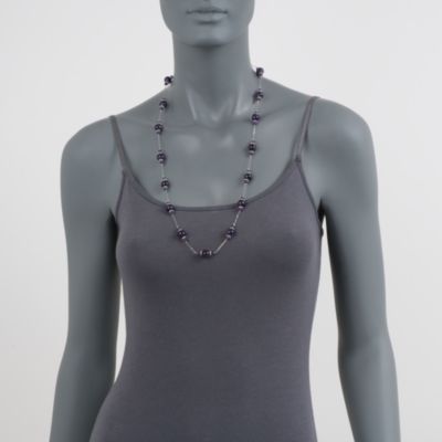 58.00 ct. t.w. Amethyst Bead Necklace in Sterling Silver &mdash; Alt Image 5