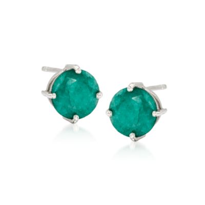 4.00 ct. t.w. Emerald Stud Earrings in Sterling Silver &mdash; Alt Image 1