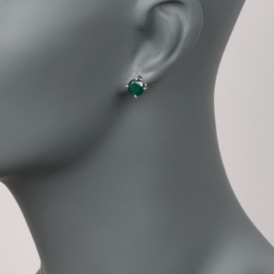 4.00 ct. t.w. Emerald Stud Earrings in Sterling Silver &mdash; Alt Image 2