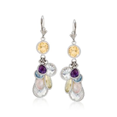 28.50 ct. t.w. Multi-Gem Earrings In Sterling Silver &mdash; Alt Image 1