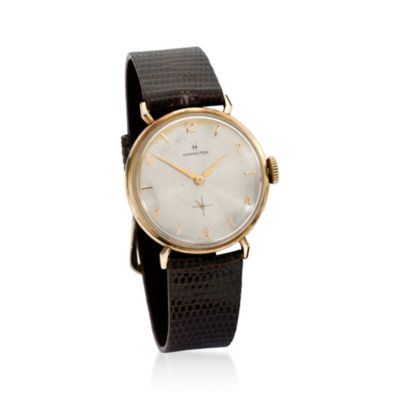 C. 1950. Vintage Hamilton Men's Watch In 14kt Yellow Gold. 8" &mdash; Alt Image 1
