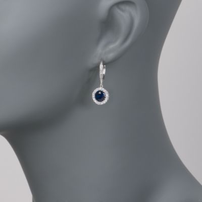 3.45 ct. t.w. Blue and White CZ Earrings in Sterling Silver &mdash; Alt Image 2