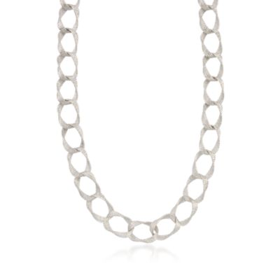 Sterling Silver Open Link Necklace. 36" &mdash; Alt Image 1