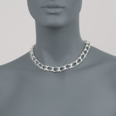 Sterling Silver Open Link Necklace. 36" &mdash; Alt Image 2