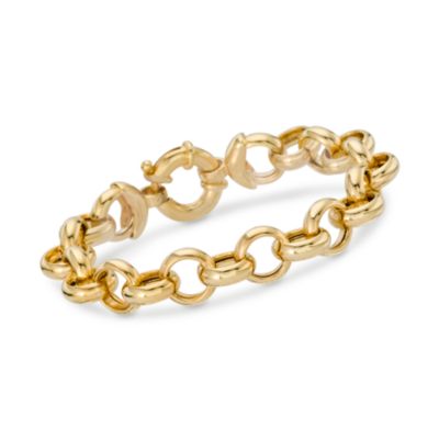 14kt Bonded Yellow Gold Andiamo Bracelet From Italy. 7" &mdash; Alt Image 1
