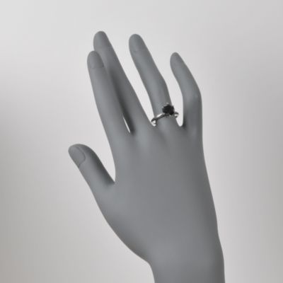 3.00 Carat Black Diamond Solitaire Ring in 14kt White Gold &mdash; Alt Image 2