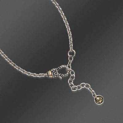 Andrea Candela Diamond Accent Tassel and Bead Necklace in 18kt Yellow Gold and Sterling Silver. 16" &mdash; Alt Image 2