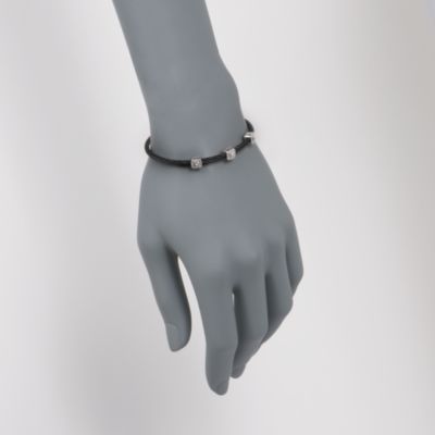 Charriol "Celtic Noir" .14 ct. t.w. Diamond Cable Bangle Bracelet in Stainless Steel and 18kt White Gold. 7" &mdash; Alt Image 2
