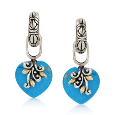 Earrings With Turquoise Heart Drops