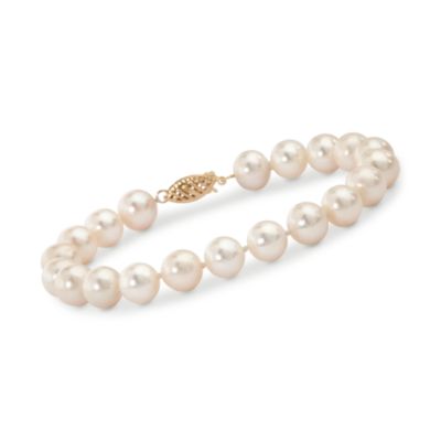 8-8.5mm Cultured Pearl Bracelet in 14kt Yellow Gold &mdash; Alt Image 1