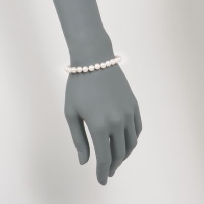 7-7.5mm Cultured Pearl Bracelet in 14kt Yellow Gold &mdash; Alt Image 2