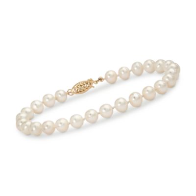 6-6.5mm Cultured Pearl Bracelet in 14kt Yellow Gold &mdash; Alt Image 1