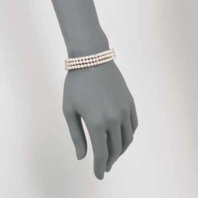 4-4.5mm Pearl Bracelet With Diamond Accents in 14kt White Gold. 7.5" &mdash; Alt Image 2