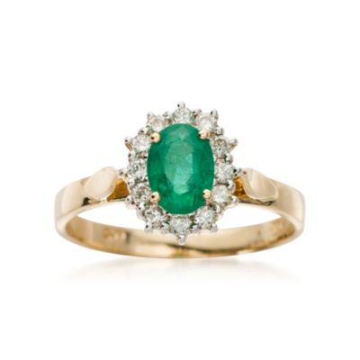 .70 Carat Emerald and .25 ct. t.w. Diamond Ring in 14kt Yellow Gold &mdash; Alt Image 1