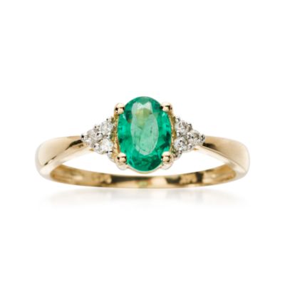.60 Carat Emerald Ring With Diamond Accents in 14kt Yellow Gold &mdash; Alt Image 1