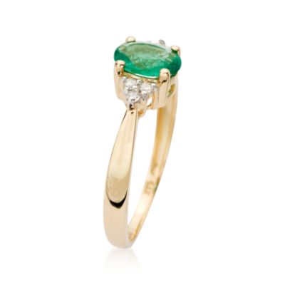 .60 Carat Emerald Ring With Diamond Accents in 14kt Yellow Gold &mdash; Alt Image 2