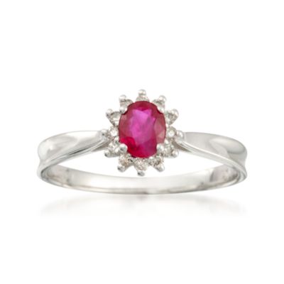 .40 Carat Ruby and .10 ct. t.w. Diamond Ring in 14kt White Gold &mdash; Alt Image 1