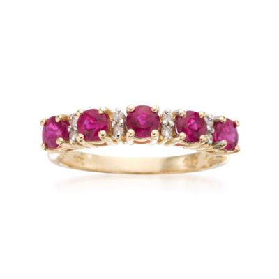 .55 ct. t.w. Ruby Ring With Diamond Accents in 14kt Yellow Gold &mdash; Alt Image 1