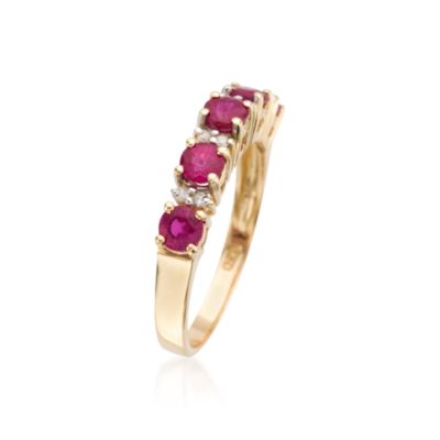 .55 ct. t.w. Ruby Ring With Diamond Accents in 14kt Yellow Gold &mdash; Alt Image 3