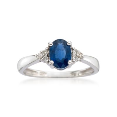 .60 Carat Sapphire Ring With Diamond Accents in 14kt White Gold &mdash; Alt Image 1