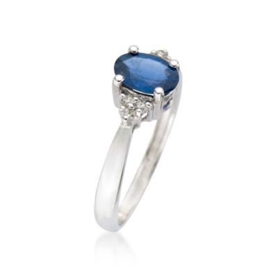 .60 Carat Sapphire Ring With Diamond Accents in 14kt White Gold &mdash; Alt Image 3