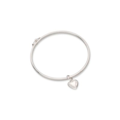 Child's 14kt White Gold Bracelet With Heart Drop. 5.25" &mdash; Alt Image 1
