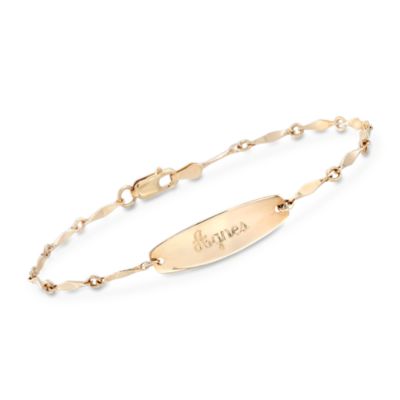 Child's 14kt Yellow Gold Figaro ID Bracelet. 6.25" &mdash; Alt Image 1