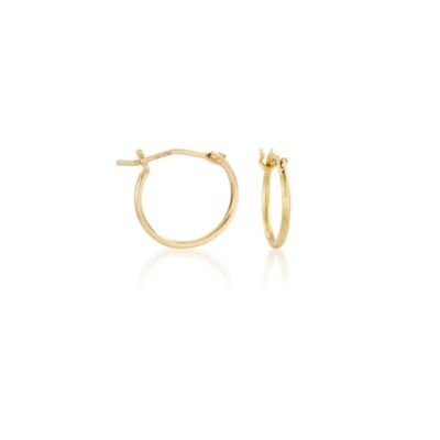 Child's .20 ct. t.w. CZ Hoop Earrings in 14kt Yellow Gold &mdash; Alt Image 3