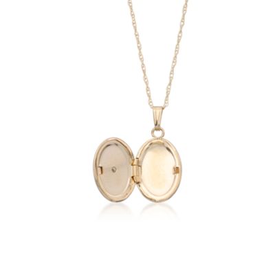 Child's Diamond Accent Heart Locket Necklace in 14kt Yellow Gold. 15" &mdash; Alt Image 2