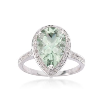 2.80 Carat Green Amethyst and .15 ct. t.w. Diamond Ring in 14kt White Gold &mdash; Alt Image 1