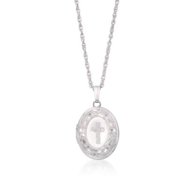 Sterling Silver Locket Necklace. 18" &mdash; Alt Image 1
