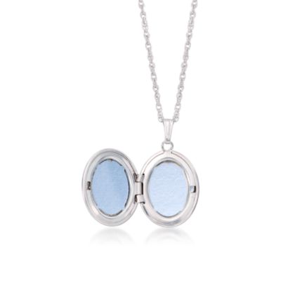 Sterling Silver Locket Necklace. 18" &mdash; Alt Image 3