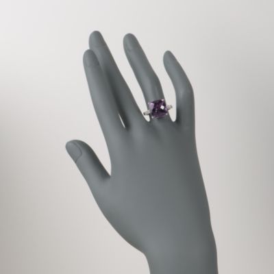 6.15 Carat Amethyst Ring With Diamond Accents in 14kt White Gold &mdash; Alt Image 2