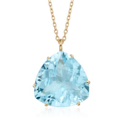 Roberto Coin 23.75 Carat t.w. "Ipanema" Blue Topaz Necklace in 18kt Yellow Gold. 18" &mdash; Alt Image 1
