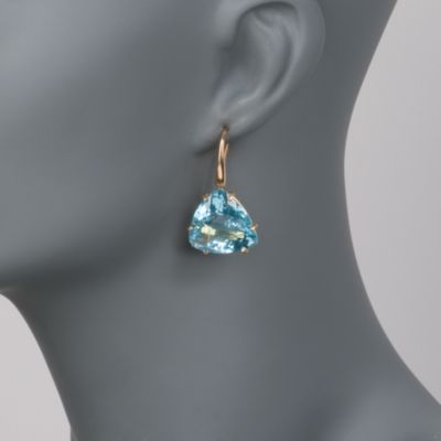 Roberto Coin 50.00 ct. t.w. "Ipanema" Blue Topaz Earrings in 18kt Yellow Gold. Earwire Earrings &mdash; Alt Image 2