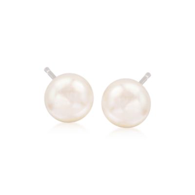 Set of Three Pairs of 8-9mm Cultured Pearl Earrings and Earring Jackets in Sterling Silver &mdash; Alt Image 3