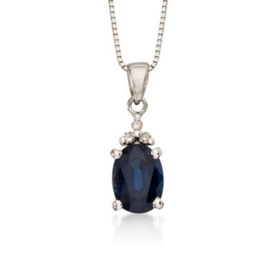 .85 Carat Sapphire Pendant With Diamonds in 14kt White Gold  &mdash; Alt Image 1