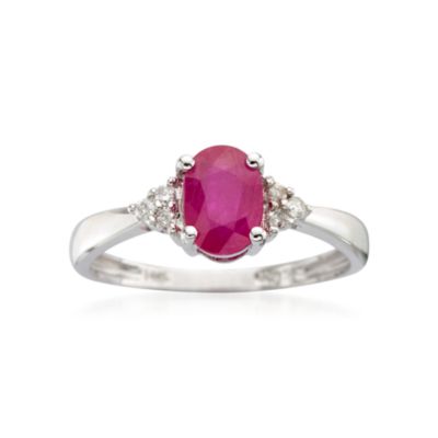 .60 Carat Ruby Ring With Diamond Accents in 14kt White Gold &mdash; Alt Image 1