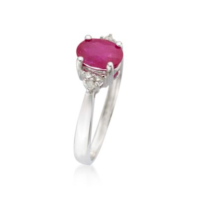 .60 Carat Ruby Ring With Diamond Accents in 14kt White Gold &mdash; Alt Image 3