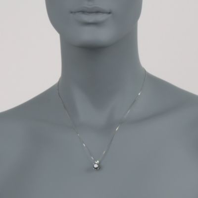 2.00 ct. t.w. Black Diamond Solitaire Necklace in 14kt White Gold. 18" &mdash; Alt Image 2