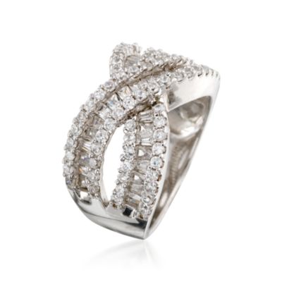 2.20 ct. t.w. CZ Crisscross Ring in Sterling Silver &mdash; Alt Image 3