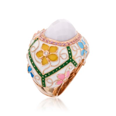 .25 ct. t.w. Pink Sapphire and .10 ct. t.w. Diamond Ring With White Agate In 18kt Rose Gold &mdash; Alt Image 2