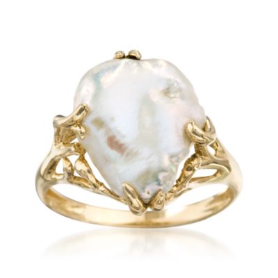 13.5-14mm Keshi Pearl Ring in 14kt Yellow Gold &mdash; Alt Image 1