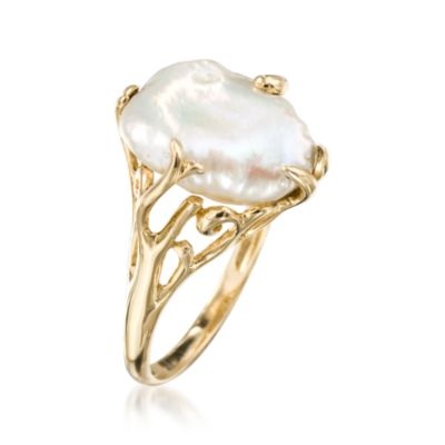 13.5-14mm Keshi Pearl Ring in 14kt Yellow Gold &mdash; Alt Image 3