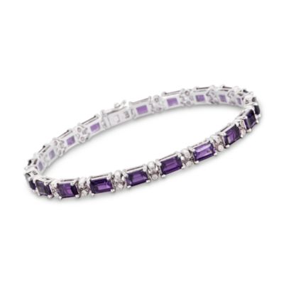 9.20 ct. t.w. Amethyst and .15 ct. t.w. Diamond Bracelet in Sterling Silver &mdash; Alt Image 1