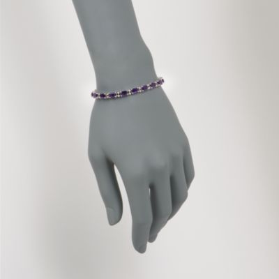 9.20 ct. t.w. Amethyst and .15 ct. t.w. Diamond Bracelet in Sterling Silver &mdash; Alt Image 2