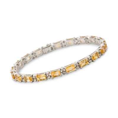 9.05 ct. t.w. Citrine and .15 ct. t.w. Diamond Bracelet In Sterling Silver. 7.25" &mdash; Alt Image 1