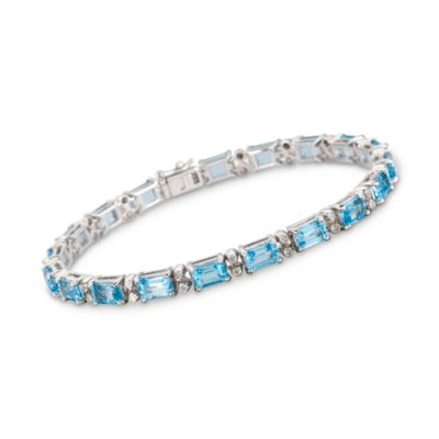 11.95 ct. t.w. Topaz and .15 ct. t.w. Diamond Bracelet in Sterling Silver &mdash; Alt Image 1